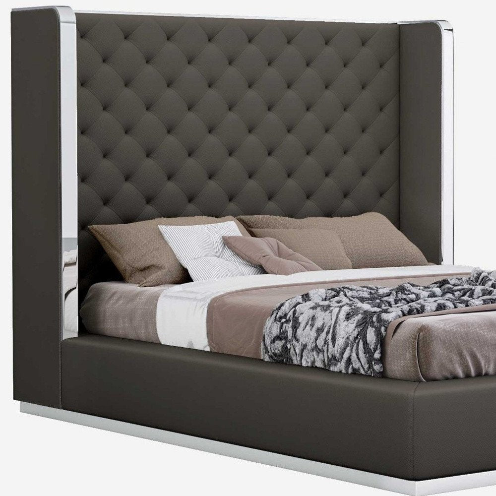 75 X 91 X 60 Dark Grey Queen Bed