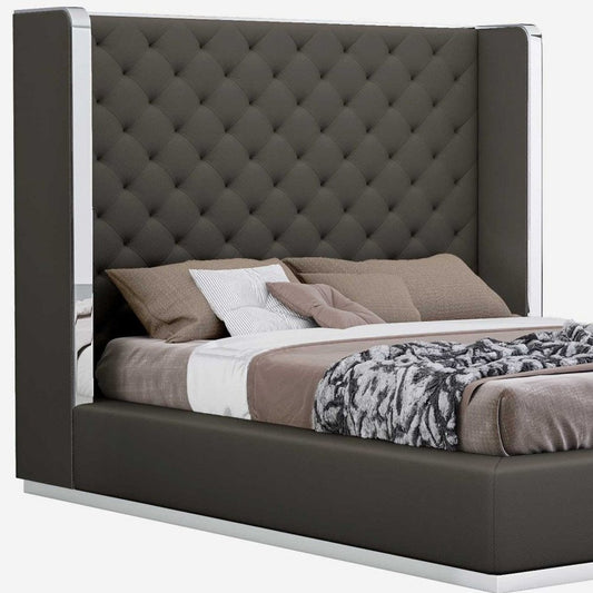 75 X 91 X 60 Dark Grey Queen Bed