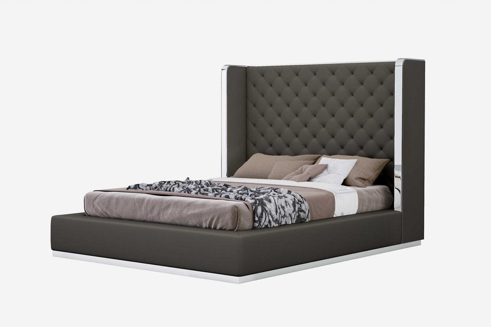 75 X 91 X 60 Dark Grey Queen Bed