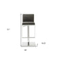 Dark Gray and Silver Faux Leather And Steel Adjustable Bar Chair