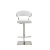 20 " White And Silver Stainless Steel Bar Chair
