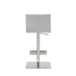 White And Silver Faux Leather And Steel Counter Height Bar Chair