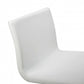 White And Silver Faux Leather And Steel Counter Height Bar Chair