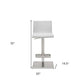 White And Silver Faux Leather And Steel Counter Height Bar Chair