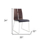 Set of Two Black and Silver Upholstered Faux Leather Dining Side Chairs
