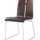 Set of Two Black and Silver Upholstered Faux Leather Dining Side Chairs