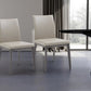 Set of Two Taupe and Gray Upholstered Faux Leather Dining Side Chairs