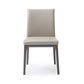 Set of Two Taupe and Gray Upholstered Faux Leather Dining Side Chairs