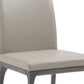 Set of Two Taupe and Gray Upholstered Faux Leather Dining Side Chairs