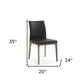 Set of Two Black and Brown Upholstered Faux Leather Dining Side Chairs