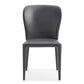Set of Two Gray Upholstered Faux Leather Dining Side Chairs
