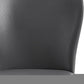 Set of Two Gray Upholstered Faux Leather Dining Side Chairs