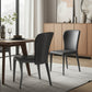 Set of Two Gray Upholstered Faux Leather Dining Side Chairs