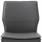 Set of Two Gray Slipcovered Upholstered Faux Leather Dining Side Chairs