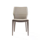 Set of Two Taupe Upholstered Faux Leather Dining Side Chairs