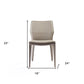 Set of Two Taupe Upholstered Faux Leather Dining Side Chairs