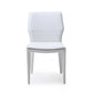 Set of Two White Slipcovered Upholstered Faux Leather Dining Side Chairs