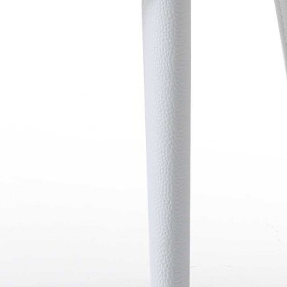 Set of Two White Slipcovered Upholstered Faux Leather Dining Side Chairs