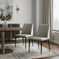 Set of Two Gray and Black Upholstered Faux Leather Dining Side Chairs