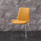 Set of Two Orange and Silver Upholstered Dining Side Chairs