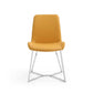 Set of Two Orange and Silver Upholstered Dining Side Chairs