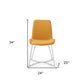 Set of Two Orange and Silver Upholstered Dining Side Chairs