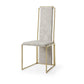 Set of Two Beige and Gold Upholstered Dining Side Chairs