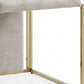 Set of Two Beige and Gold Upholstered Dining Side Chairs