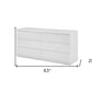 63" White Solid Wood Six Drawer Double Dresser