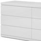 63" White Solid Wood Six Drawer Double Dresser