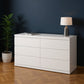 63" White Solid Wood Six Drawer Double Dresser