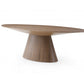 95" Brown Oval Solid Wood Pedestal Base Dining Table