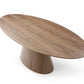 95" Brown Oval Solid Wood Pedestal Base Dining Table