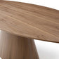 95" Brown Oval Solid Wood Pedestal Base Dining Table