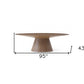 95" Brown Oval Solid Wood Pedestal Base Dining Table