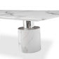 120" White Marble Double Pedestal Base Dining Table