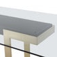 87" Clear And Gold Glass And Stainless Steel Double Pedestal Base Dining Table