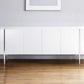 95" White Stainless Steel Solid Console Table