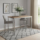 55" Wood Brown And Silver Solid Wood And Stainless Steel Dining Table