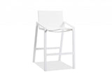 28" White Iron And Steel Counter Height Bar Chair