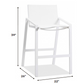 28" White Iron and Stainless Steel Counter Height Bar Chair