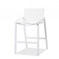 28" White Iron and Stainless Steel Counter Height Bar Chair