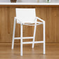 28" White Iron and Stainless Steel Counter Height Bar Chair