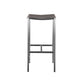 Set of Four 28" Brown and Silver Iron and Steel Backless Counter Height Bar Chairs
