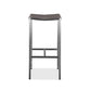 Set of Four 28" Brown and Silver Iron and Steel Backless Counter Height Bar Chairs
