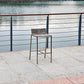 28" Brown And Silver Stainless Steel Low Back Bar Height Bar Chair