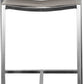 28" Brown And Silver Stainless Steel Low Back Bar Height Bar Chair