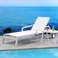 Set Of 2 White Modern Aluminum Chaise Lounges