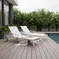 Set Of 2 White Modern Aluminum Chaise Lounges