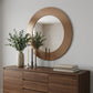 47" Gold Round Wood Framed Accent Mirror